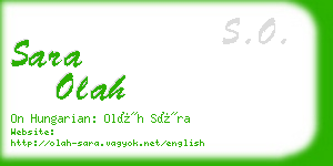 sara olah business card